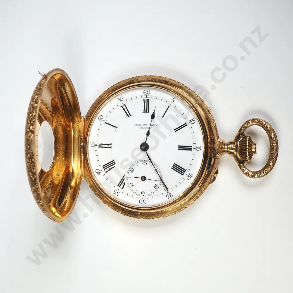 Antique 18ct Gold Half Hunter Pocket Watch Image 1++
