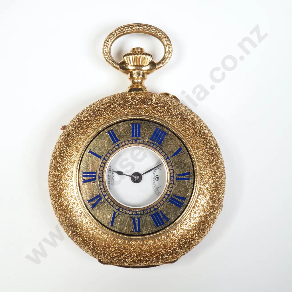 Antique 18ct Gold Half Hunter Pocket Watch Image 1++