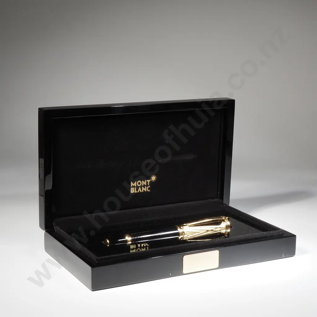 Mont Blanc "Henry Steinway" Limited Edition Cased Fountain Pen w 18ct Gold Nib Image 1++