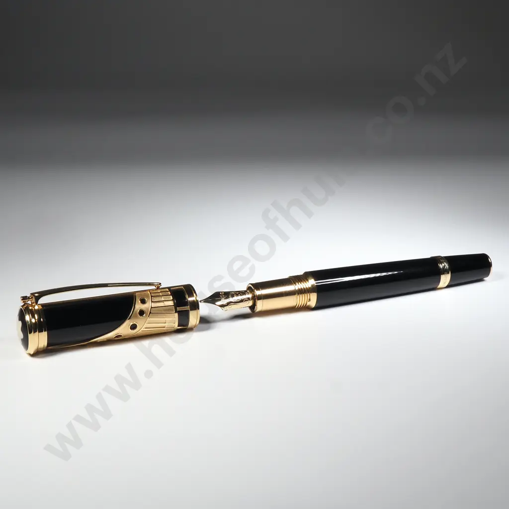 Mont Blanc "Henry Steinway" Limited Edition Cased Fountain Pen w 18ct Gold Nib Image 1++