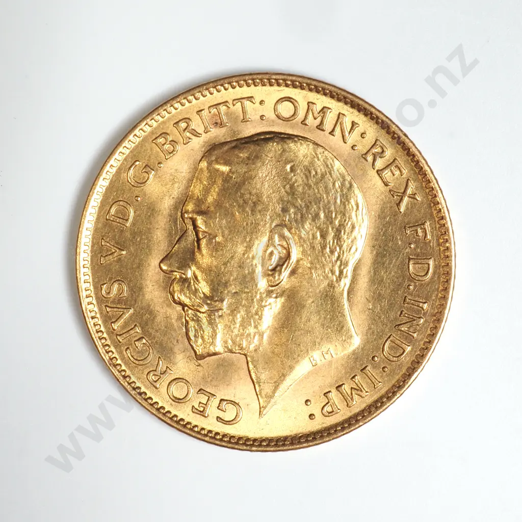1915 Melbourne Mint Half Sovereign - Error Coin - Cud on Top Image 1++