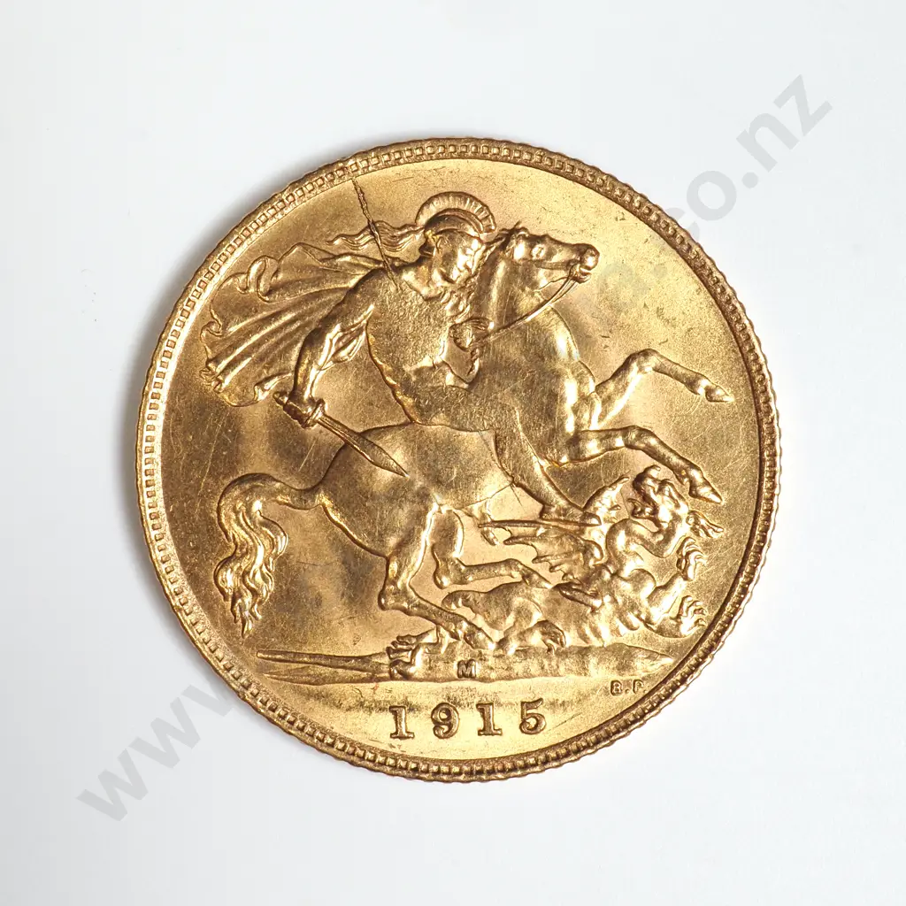 1915 Melbourne Mint Half Sovereign - Error Coin - Cud on Top Image 1++