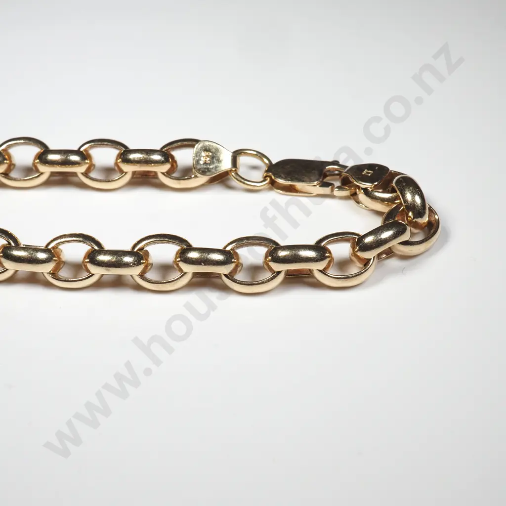 9ct Gold Belcher Bracelet w Valuation $10,700 Image 1++