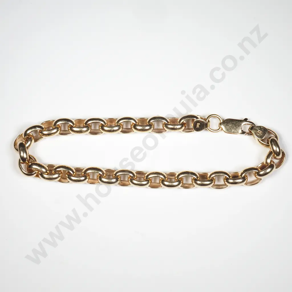 9ct Gold Belcher Bracelet w Valuation $10,700 Image 1++