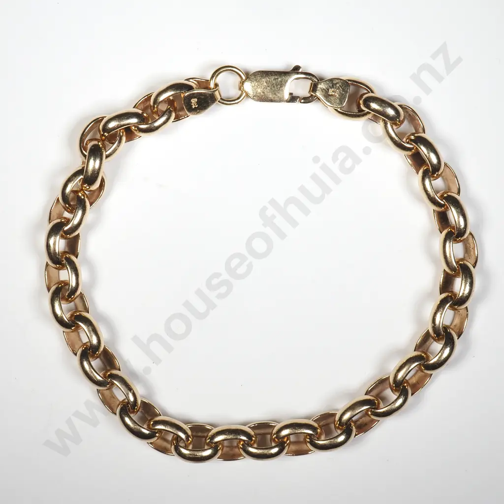 9ct Gold Belcher Bracelet w Valuation $10,700 Image 1++