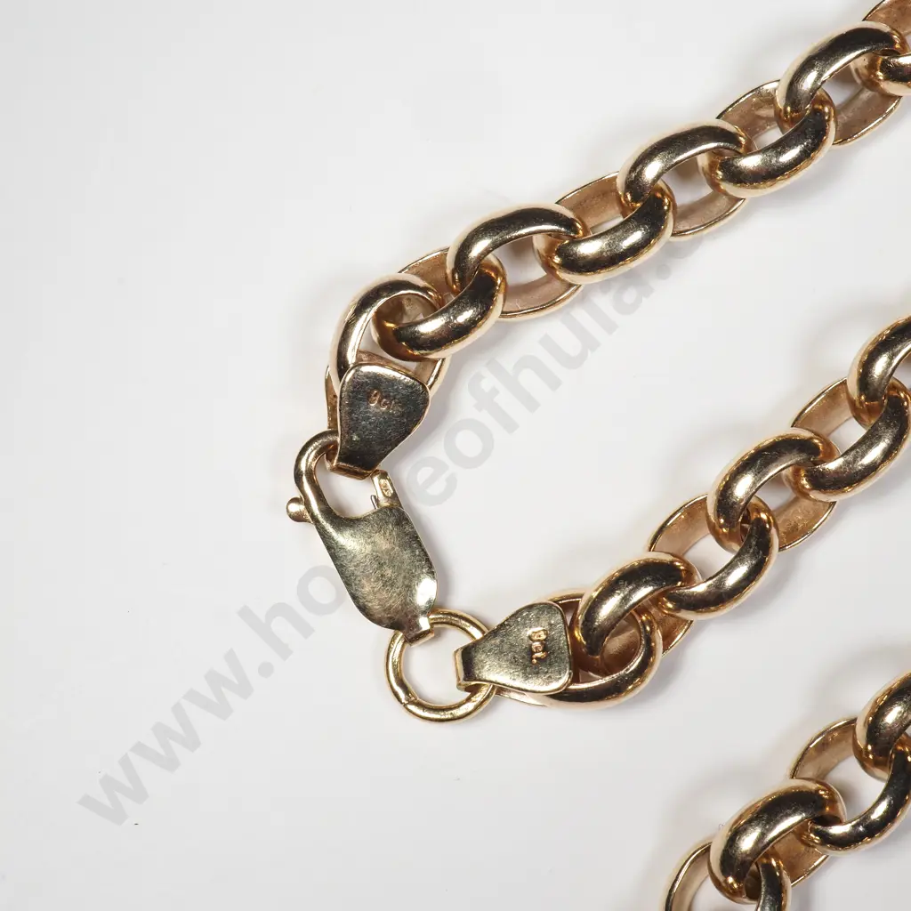 9ct Gold Belcher Necklace w Valuation $32,400 Image 1++
