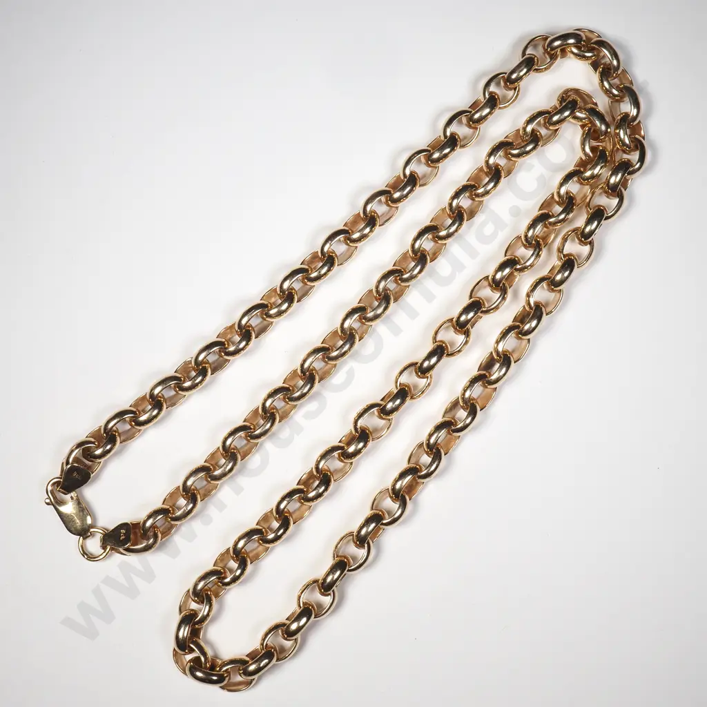 9ct Gold Belcher Necklace w Valuation $32,400 Image 1++