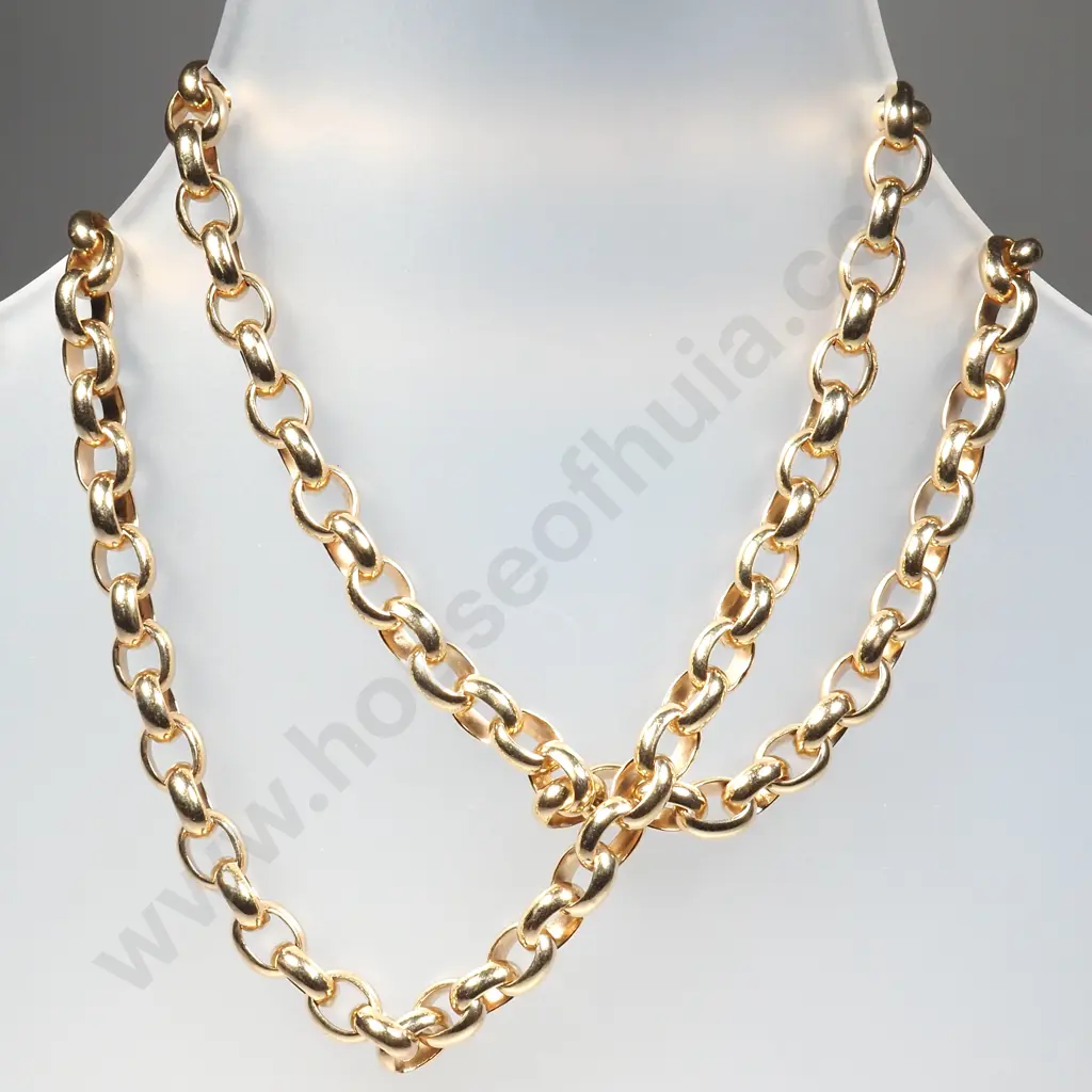9ct Gold Belcher Necklace w Valuation $32,400 Image 1++