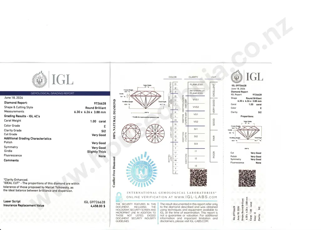 One Carat Diamond w Certificate Image 1++