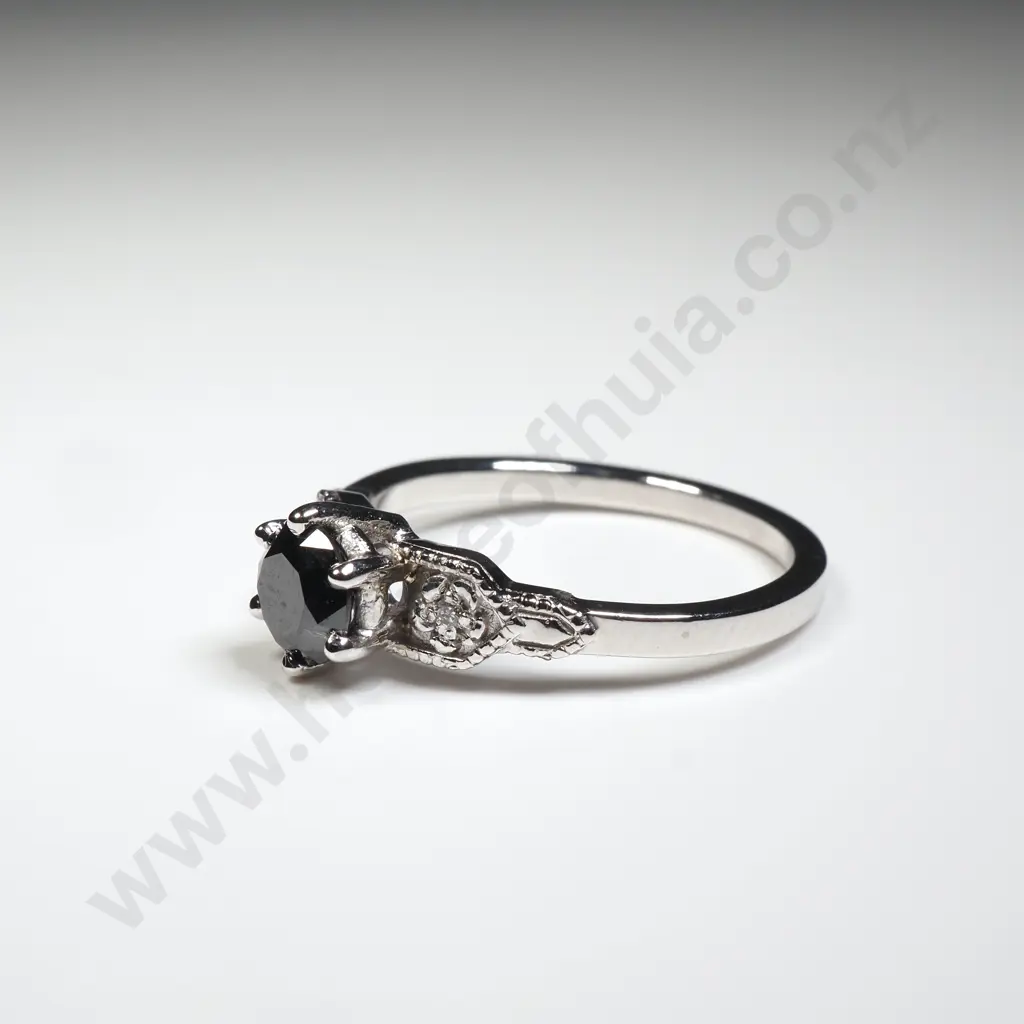 Meadowlark 18ct White Gold Eternal Ring w .5 Carat Black Diamond Image 1++