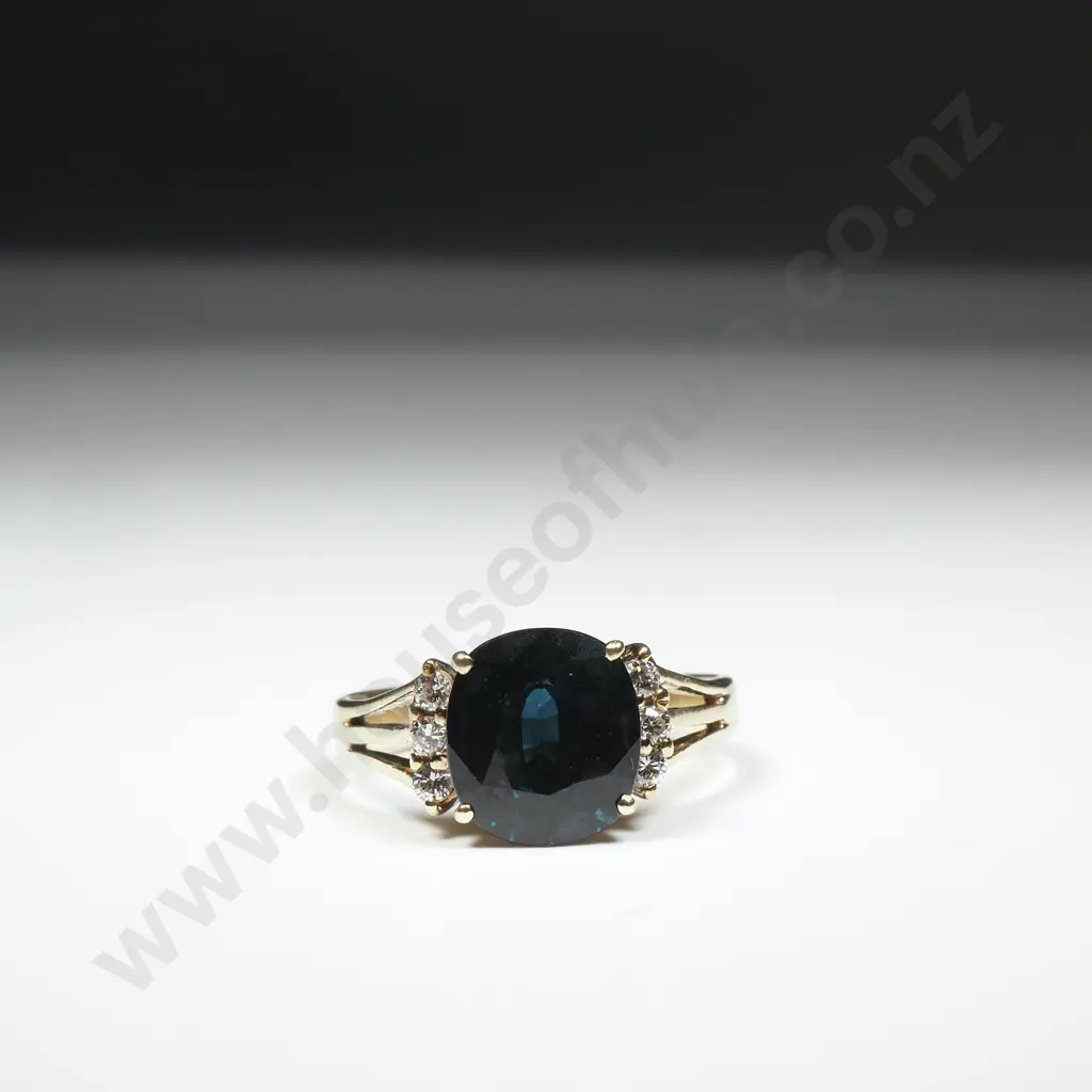 14ct Gold Sapphire & Diamond Ring w Valuation for $8,020 Image 1++