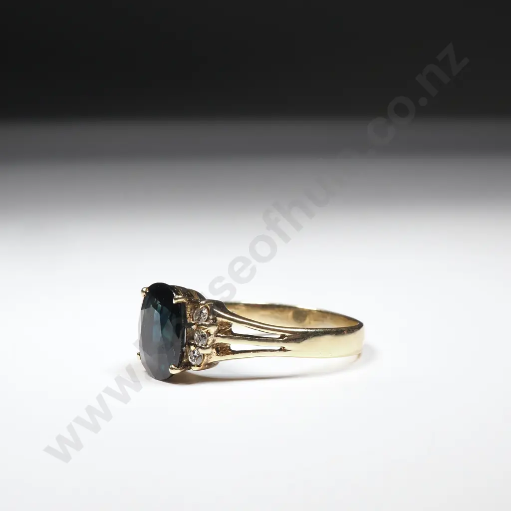 14ct Gold Sapphire & Diamond Ring w Valuation for $8,020 Image 1++