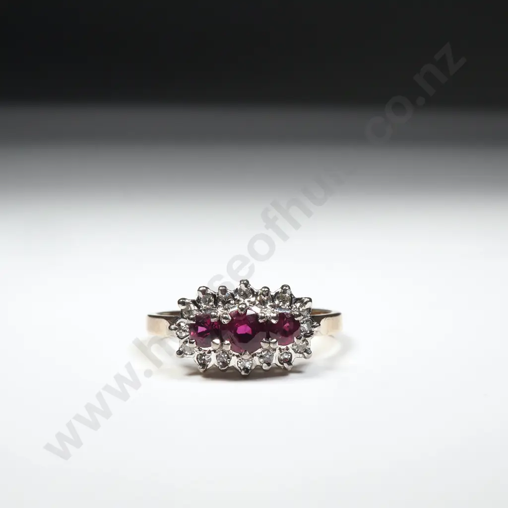 9ct Gold Diamond & Ruby Ring w Valuation for $2,675 Image 1++