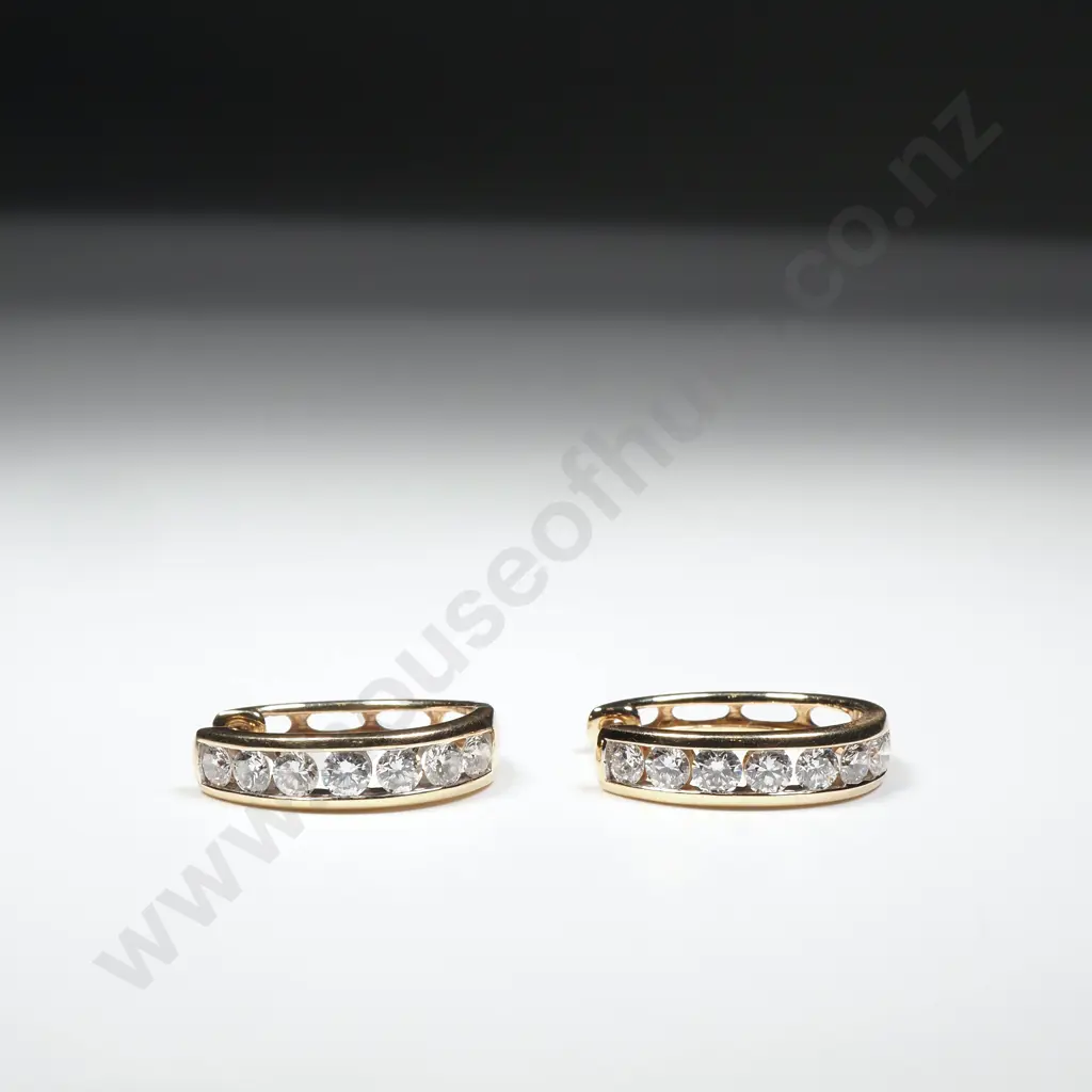 10ct Gold Diamond Earrings w Valuation for $1,940 Image 1++