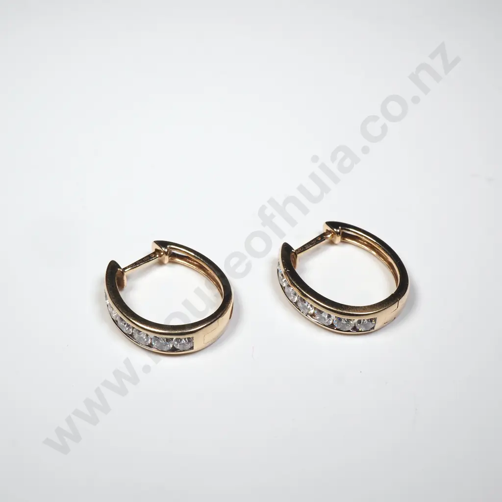 10ct Gold Diamond Earrings w Valuation for $1,940 Image 1++