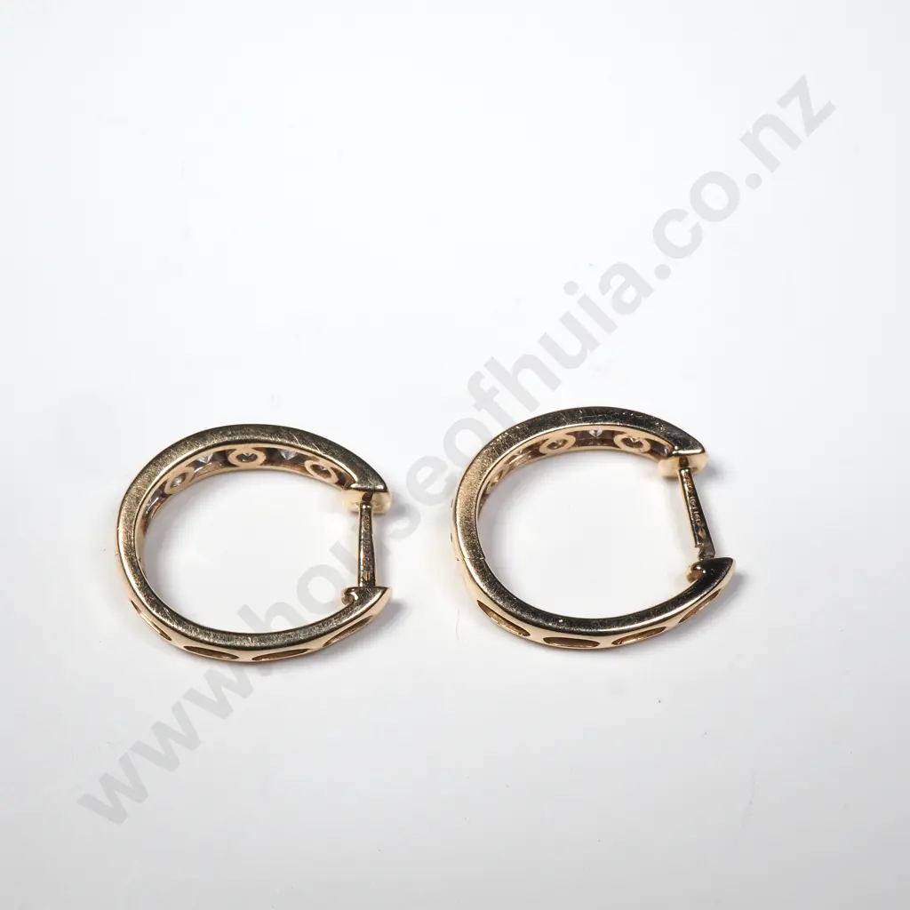 10ct Gold Diamond Earrings w Valuation for $1,940 Image 1++