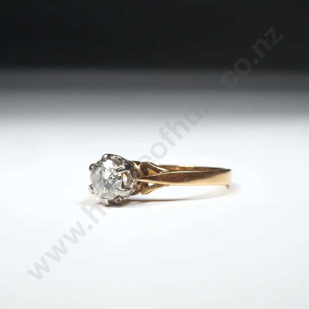 18ct Gold Diamond Solitaire Ring w Valuation for $4,755 Image 1++
