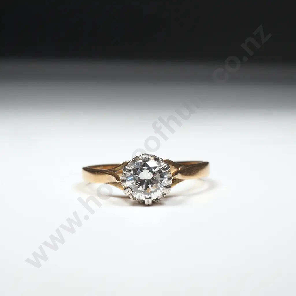 18ct Gold Diamond Solitaire Ring w Valuation for $4,755 Image 1++
