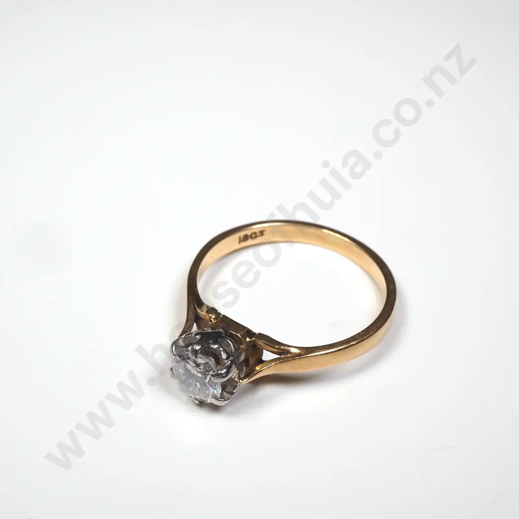 18ct Gold Diamond Solitaire Ring w Valuation for $4,755 Image 1++