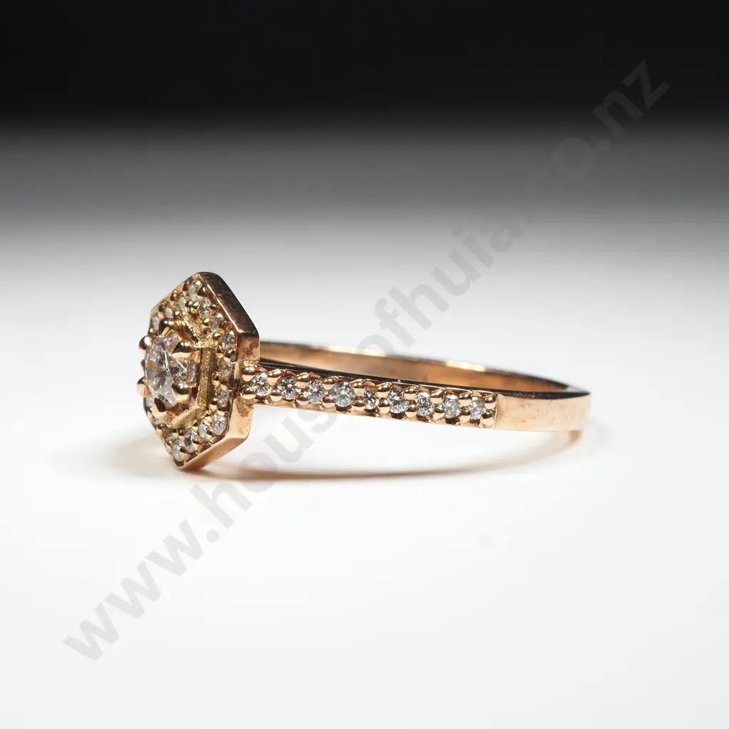 Meadowlark 9ct Rose Gold & Diamond Ring in Original Box Image 1++