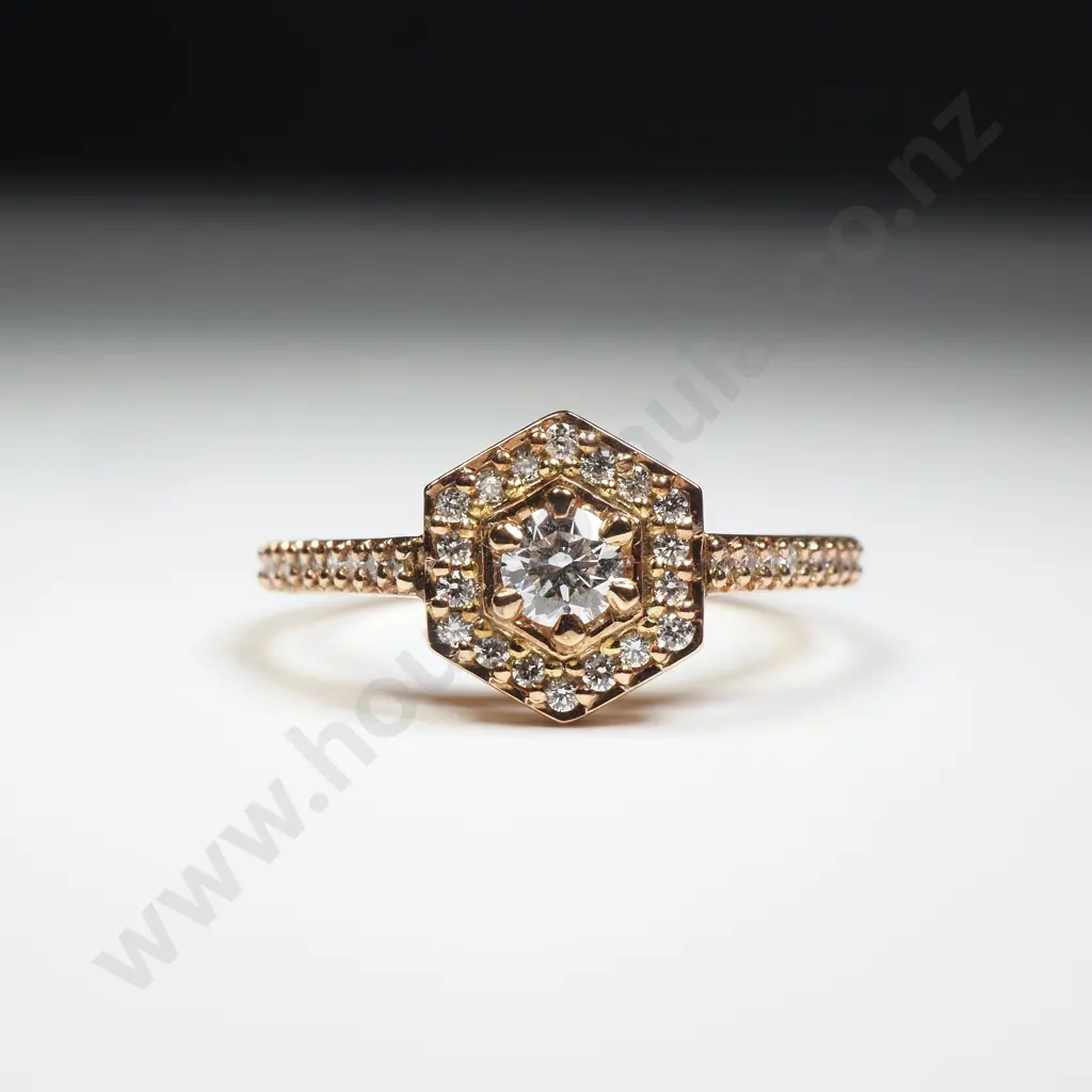 Meadowlark 9ct Rose Gold & Diamond Ring in Original Box Image 1++