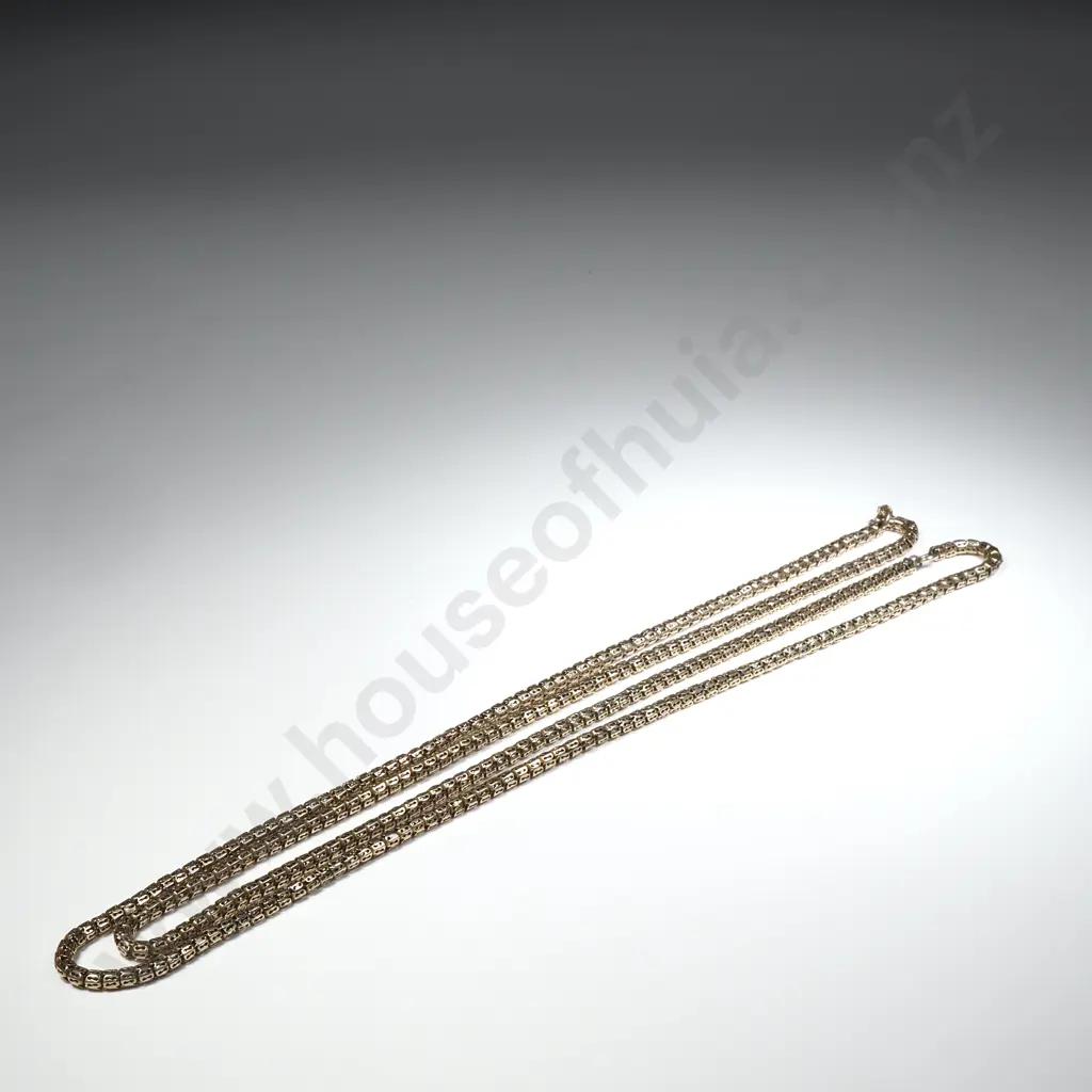 Antique 9ct Gold Fancy Link Necklace Image 1++