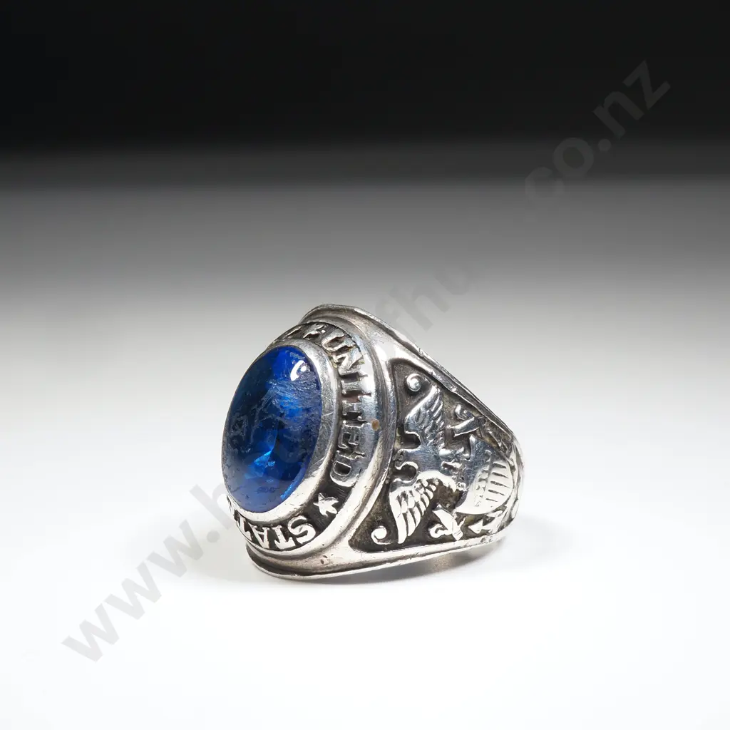 Vintage Sterling Silver United States Navy Ring Image 1++