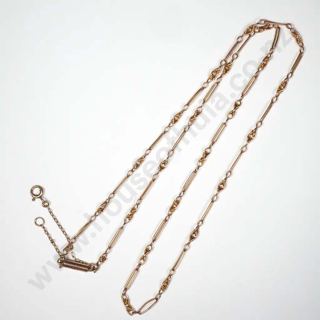 Antique 9ct Gold Fancy Link Necklace Image 1++