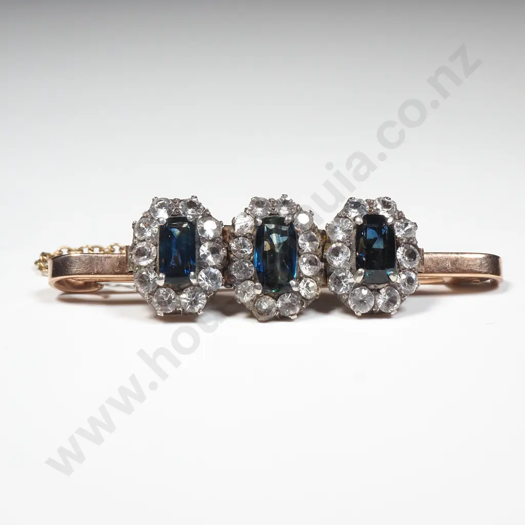 Antique 9ct Gold Paste Brooch - Impressive Image 1++