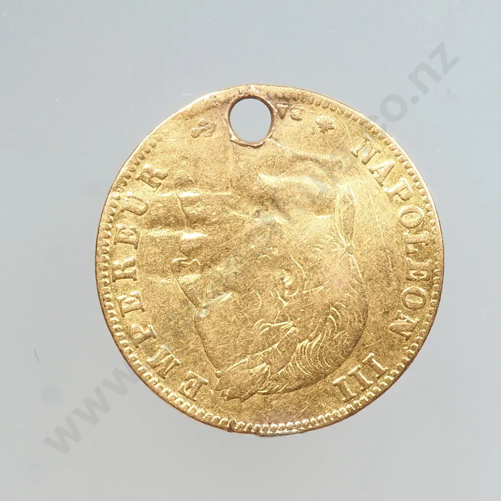 1862 French 5 Franc Gold Coin Pendant - 90% Gold Image 1++