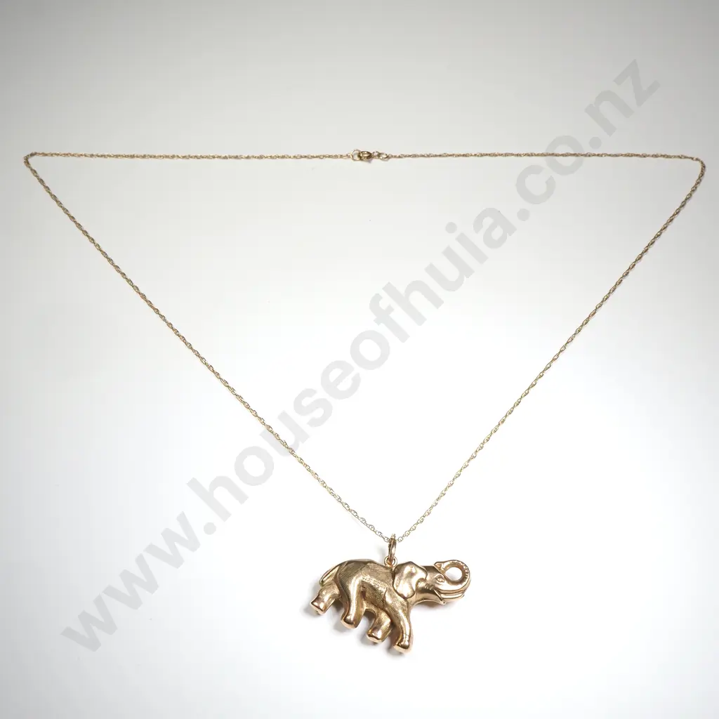 Vintage 9ct Gold Elephant Pendant w English Hallmarks Image 1++
