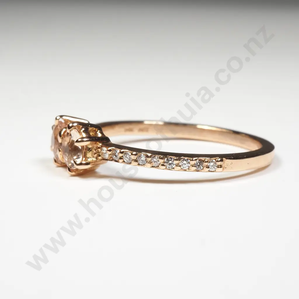 Meadowlark 9ct Rose Gold Morganite & Diamond Ring Image 1++