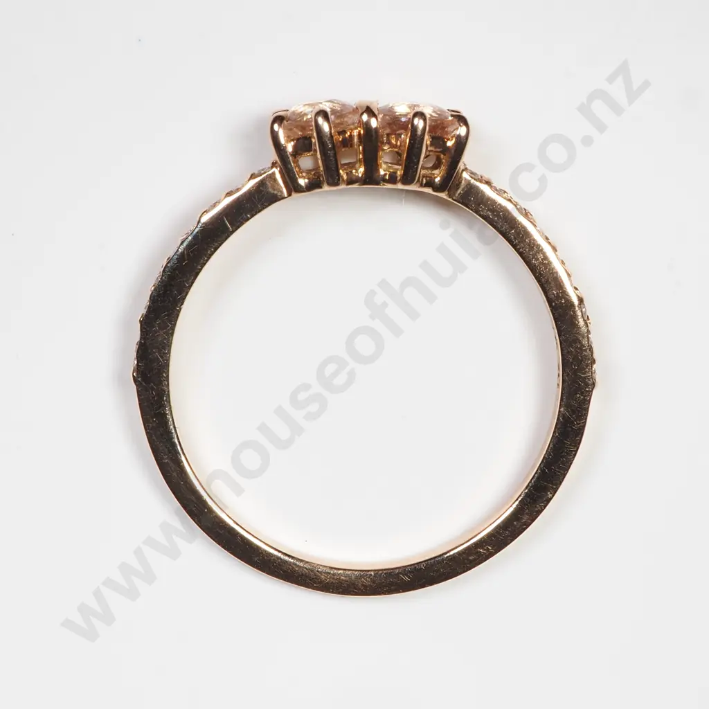 Meadowlark 9ct Rose Gold Morganite & Diamond Ring Image 1++