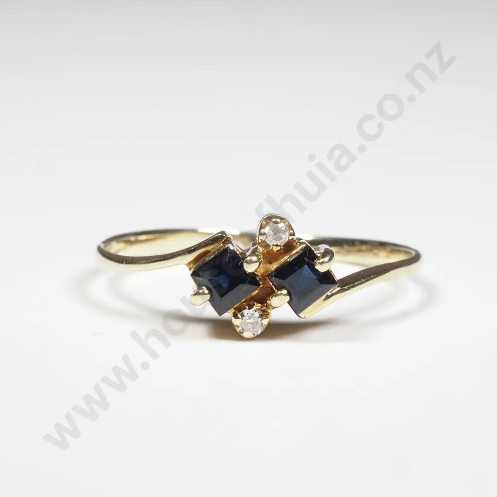 18ct Gold Sapphire & Diamond Ring Image 1++