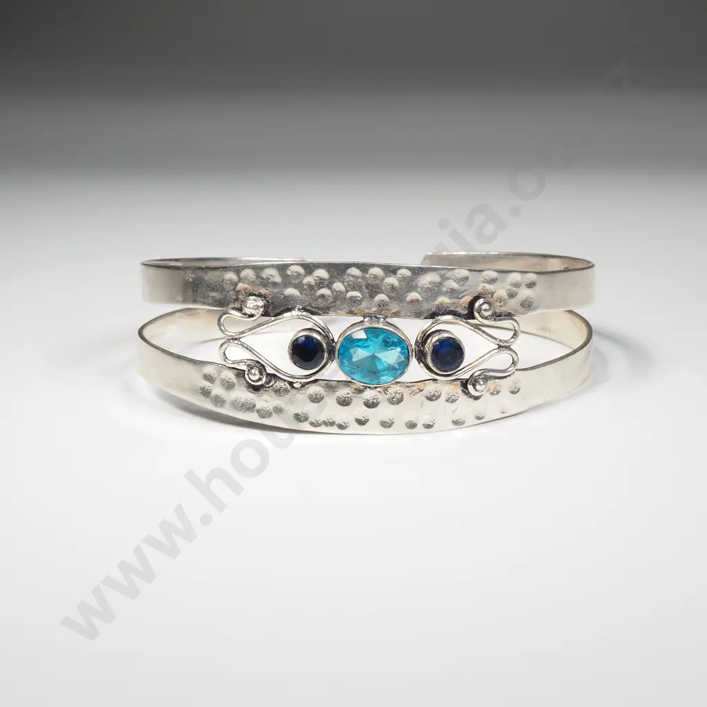 Sterling Silver Blue Stone Bracelet Image 1++