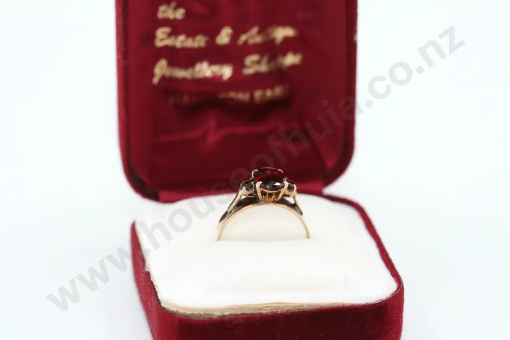 9ct Garnet Gold Ring Image 1++