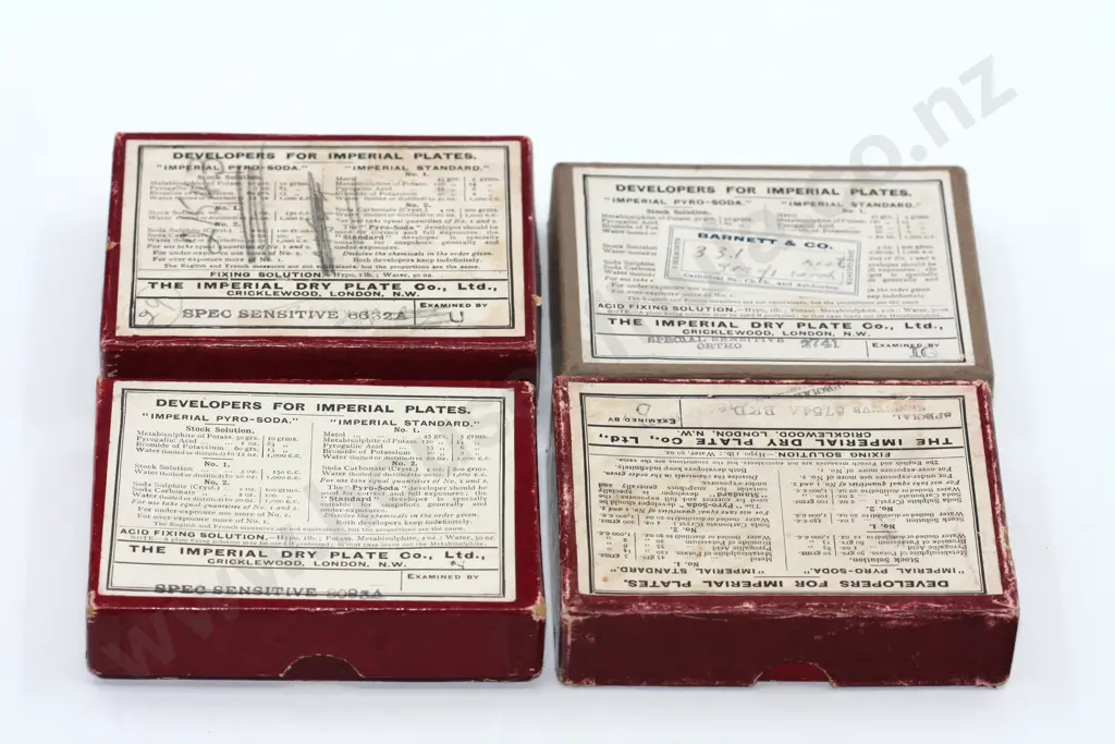 Four Boxes of Quarter Glass Photographic Plates: NZ Interest Image 1++