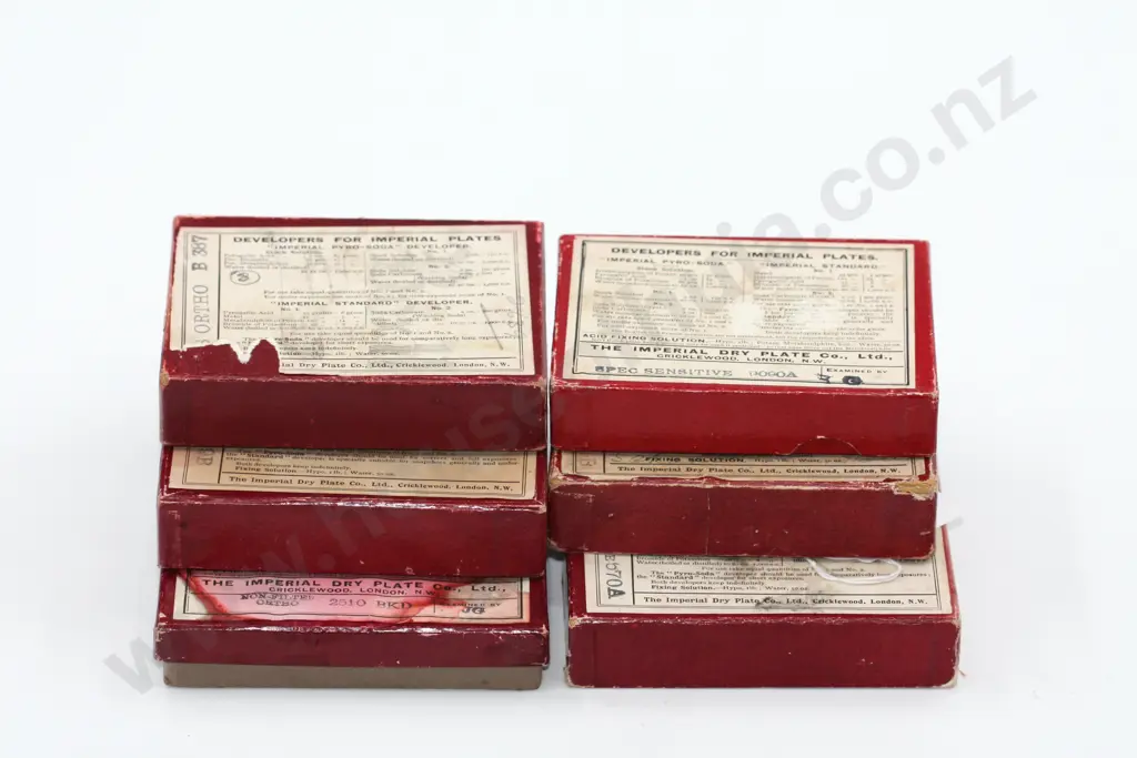 Six Boxes of Quarter Glass Photographic Plates: NZ Interest Image 1++