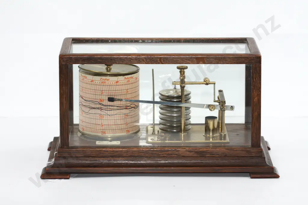 Mahogany Cased Short & Mason Barograph Image 1++