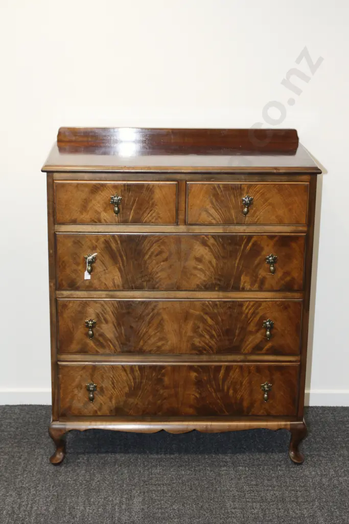 Flame Veneer Wooden Chest of Drawers Image 1++