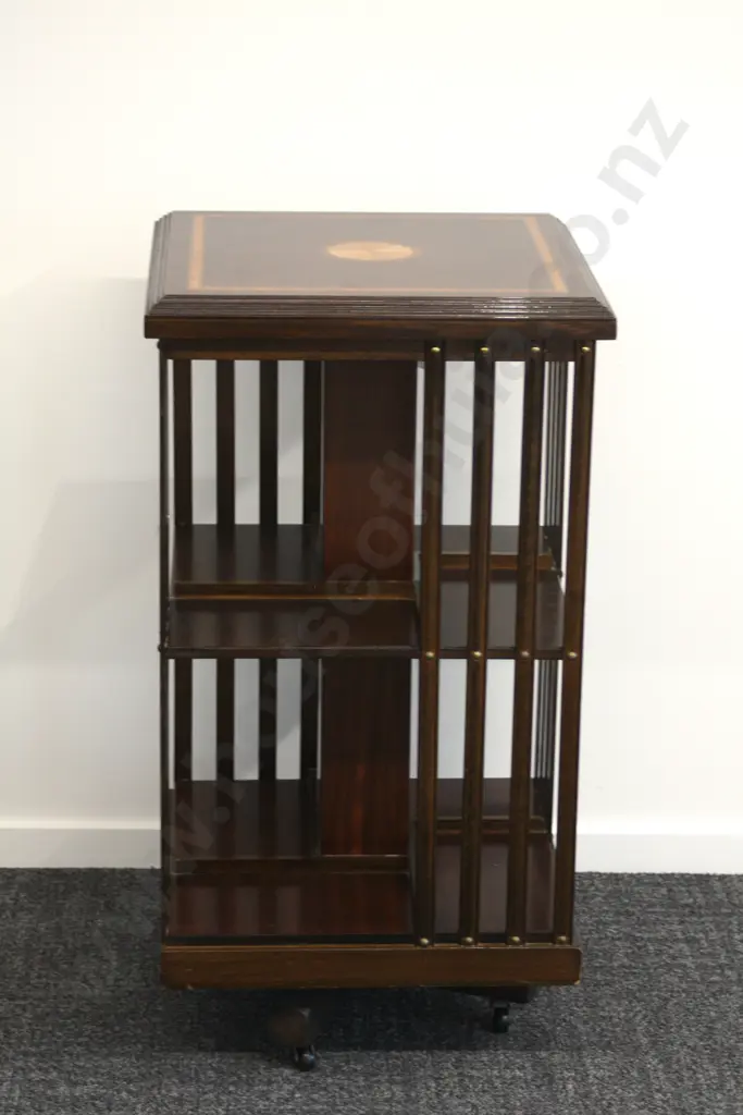 Wooden Four Sided Marquetry Turning Drinks Side Table Image 1++