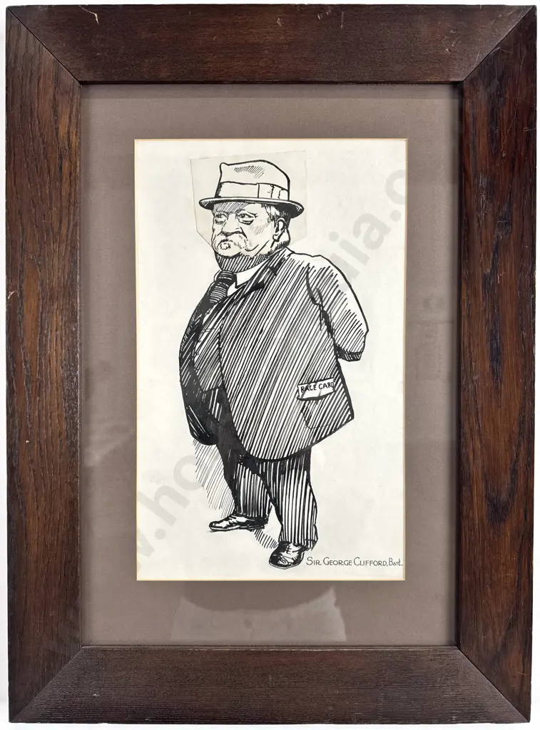 Unknown - 'Sir George Clifford, Bart.' Ink & mixed media on board Image 1++