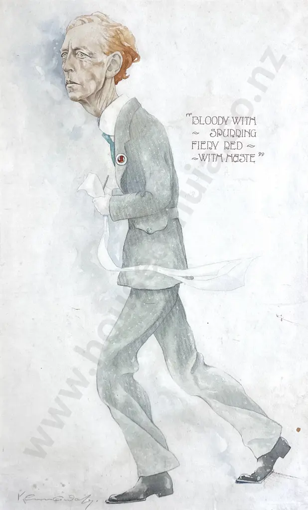 Kennaway Henderson - 'Bloody With Spurring Fiery Red With Haste', Graphite & Watercolour on Board Image 1++