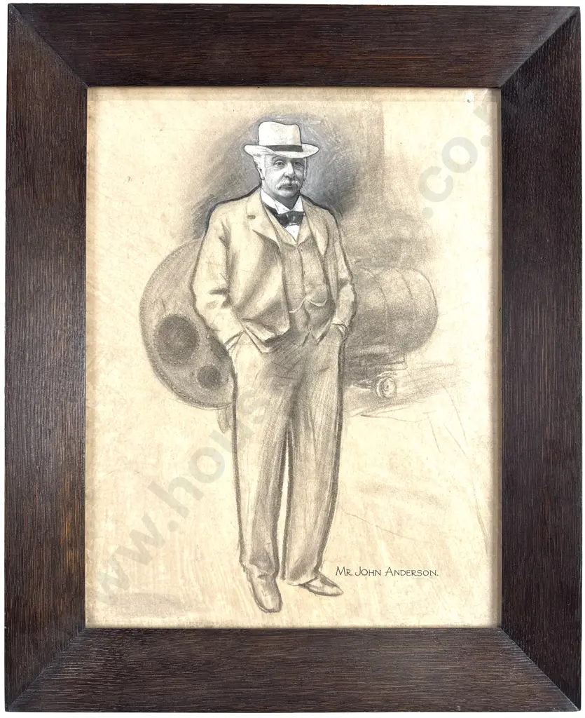 Walter Bowring - 'Mr. John Anderson.', Graphite & Gouache on Board Image 1++