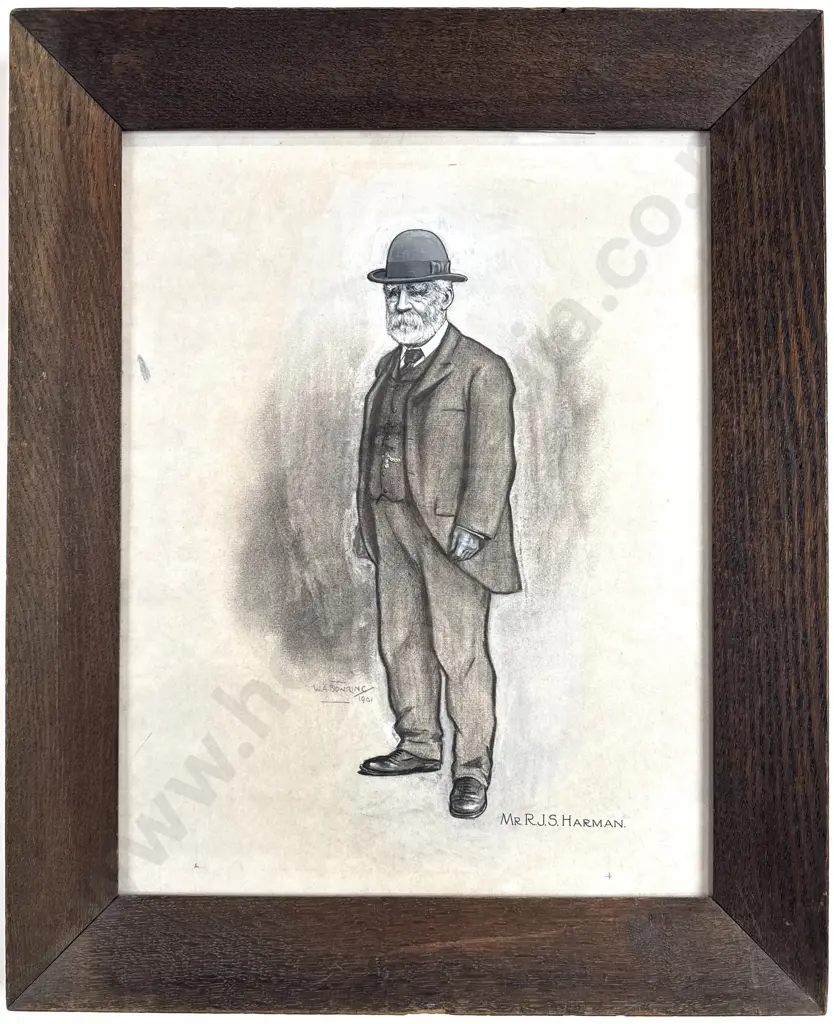 Walter Bowring - R.J.S Harman, Ink, Graphite & Gouache on Board (1901) Image 1++