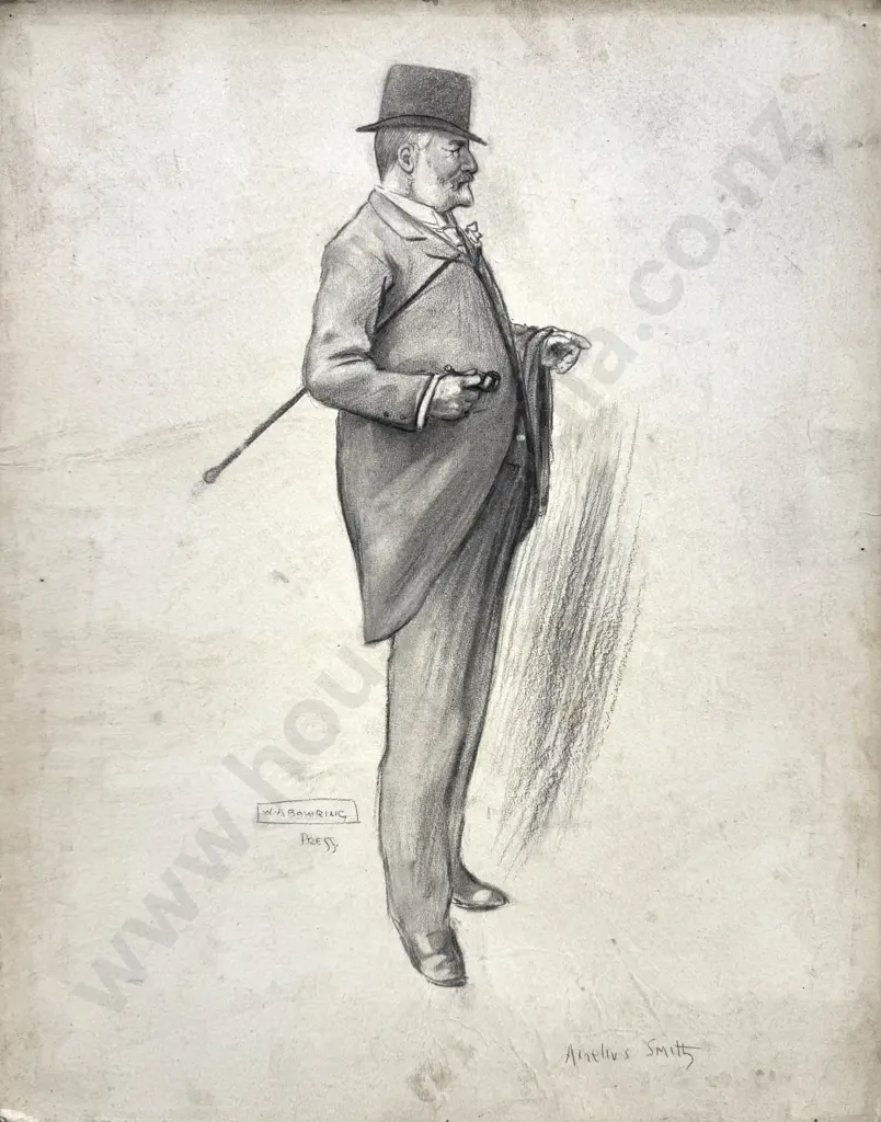 Walter Bowring - Amelius Smith, Ink & Graphite on Board Image 1++