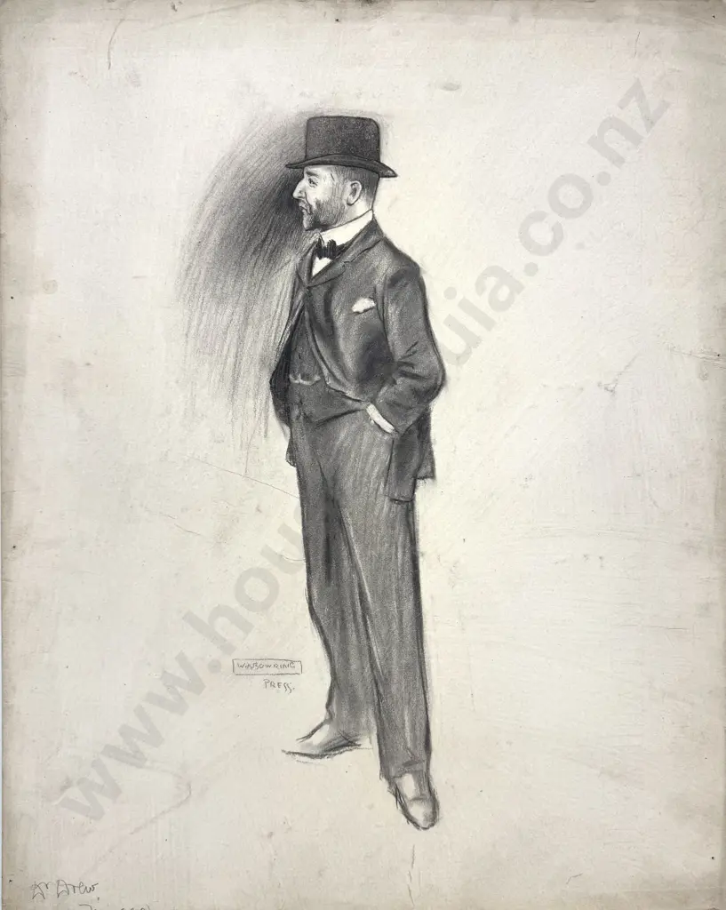 Walter Bowring - Dr Drew, Timaru, Ink & Graphite on Board Image 1++