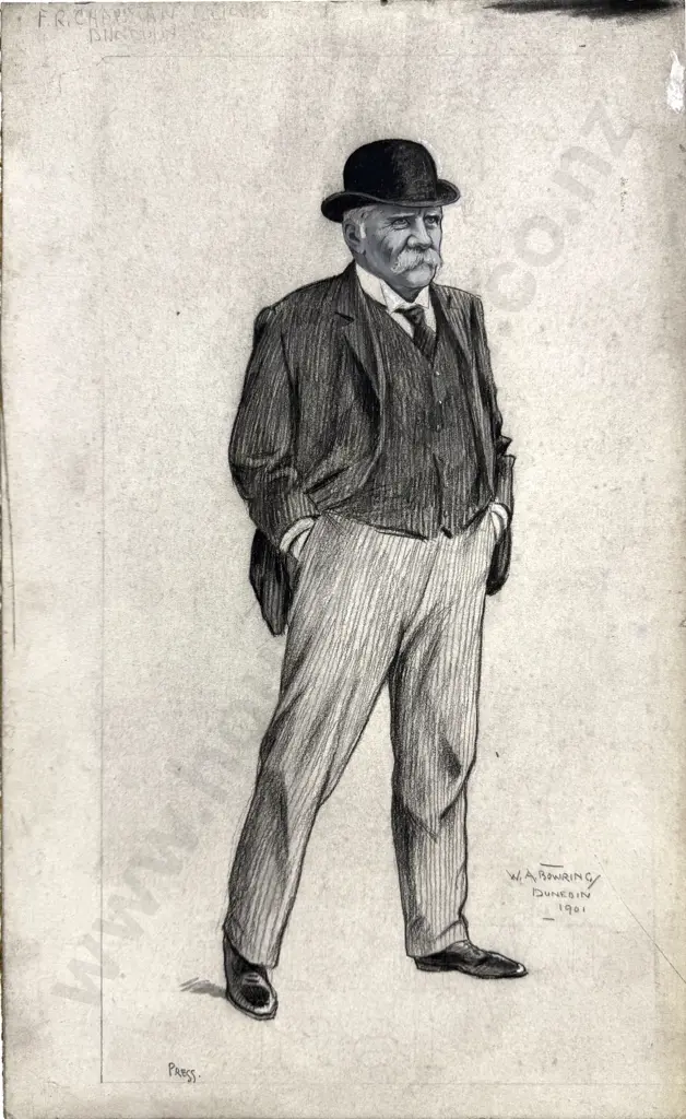 Walter Bowring -F. R Chapman, Dunedin, Ink, Gouache & Graphite on Board (1901) Image 1++