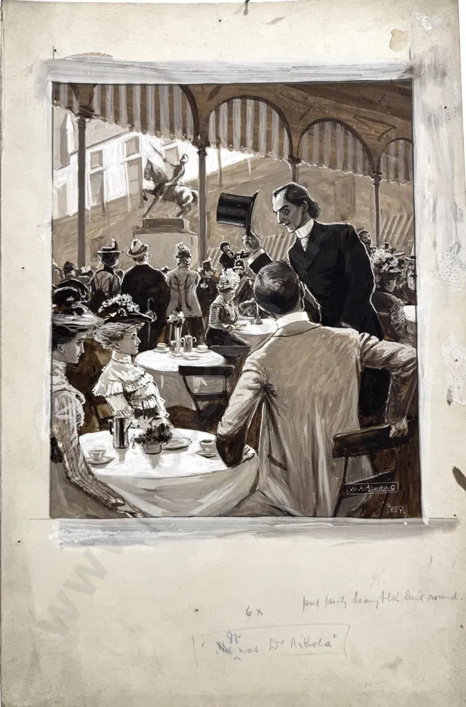 Walter Bowring - 'It was Dr Nikola', Ink & Gouache on Board Image 1++