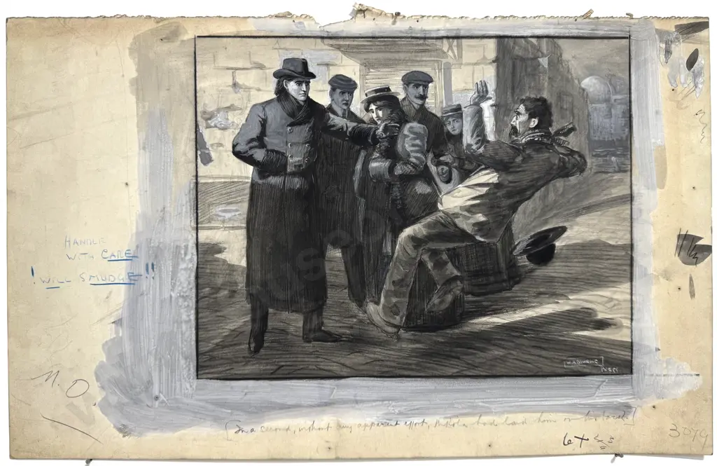 Walter Bowring - Farewell, Nikola, Ink & Gouache on Board (1901) Image 1++